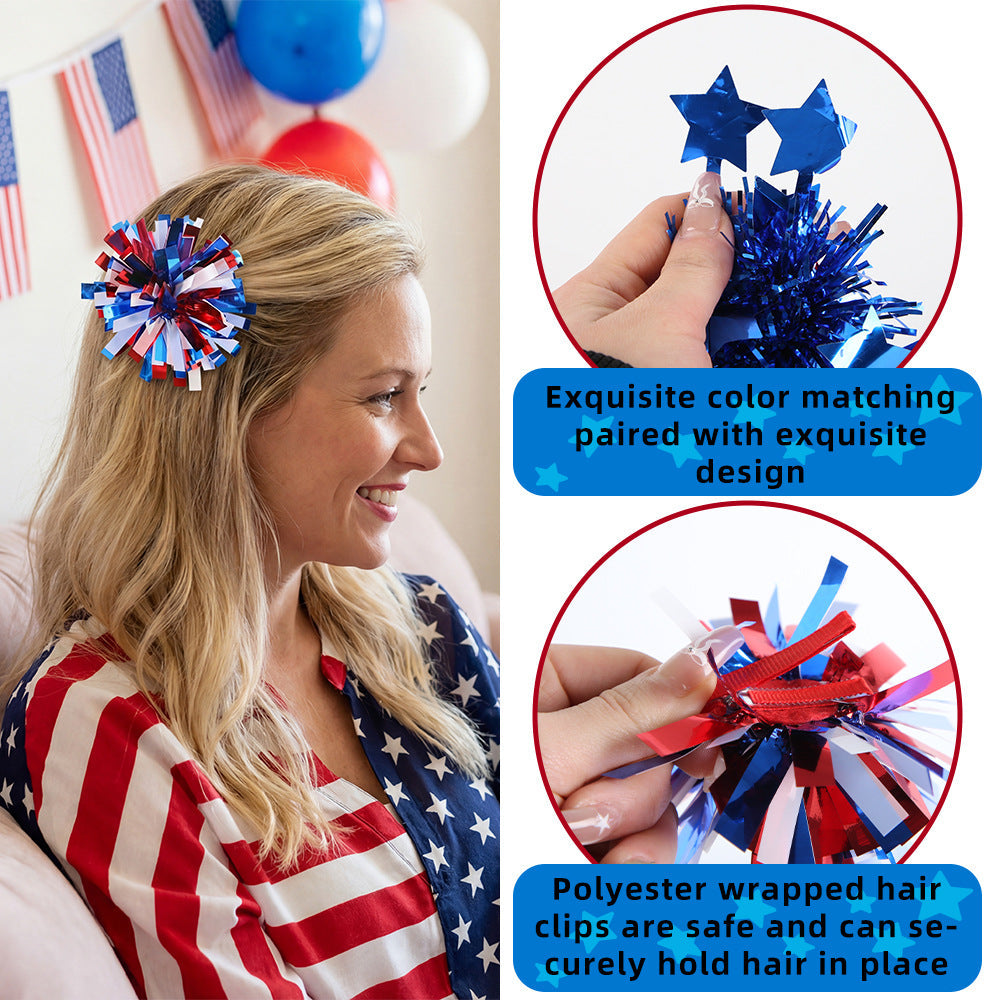 Pompón de oropel con estrellas para gatos — Día de la Independencia