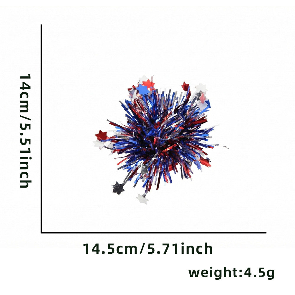 Pompón de oropel con estrellas para gatos — Día de la Independencia