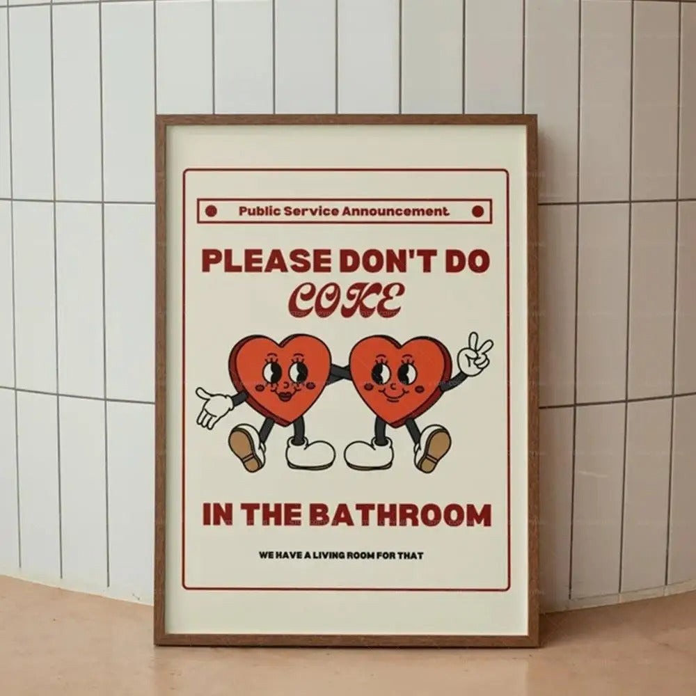 Póster decorativo con mensaje llamativo para baño