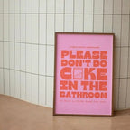 Póster decorativo con mensaje llamativo para baño