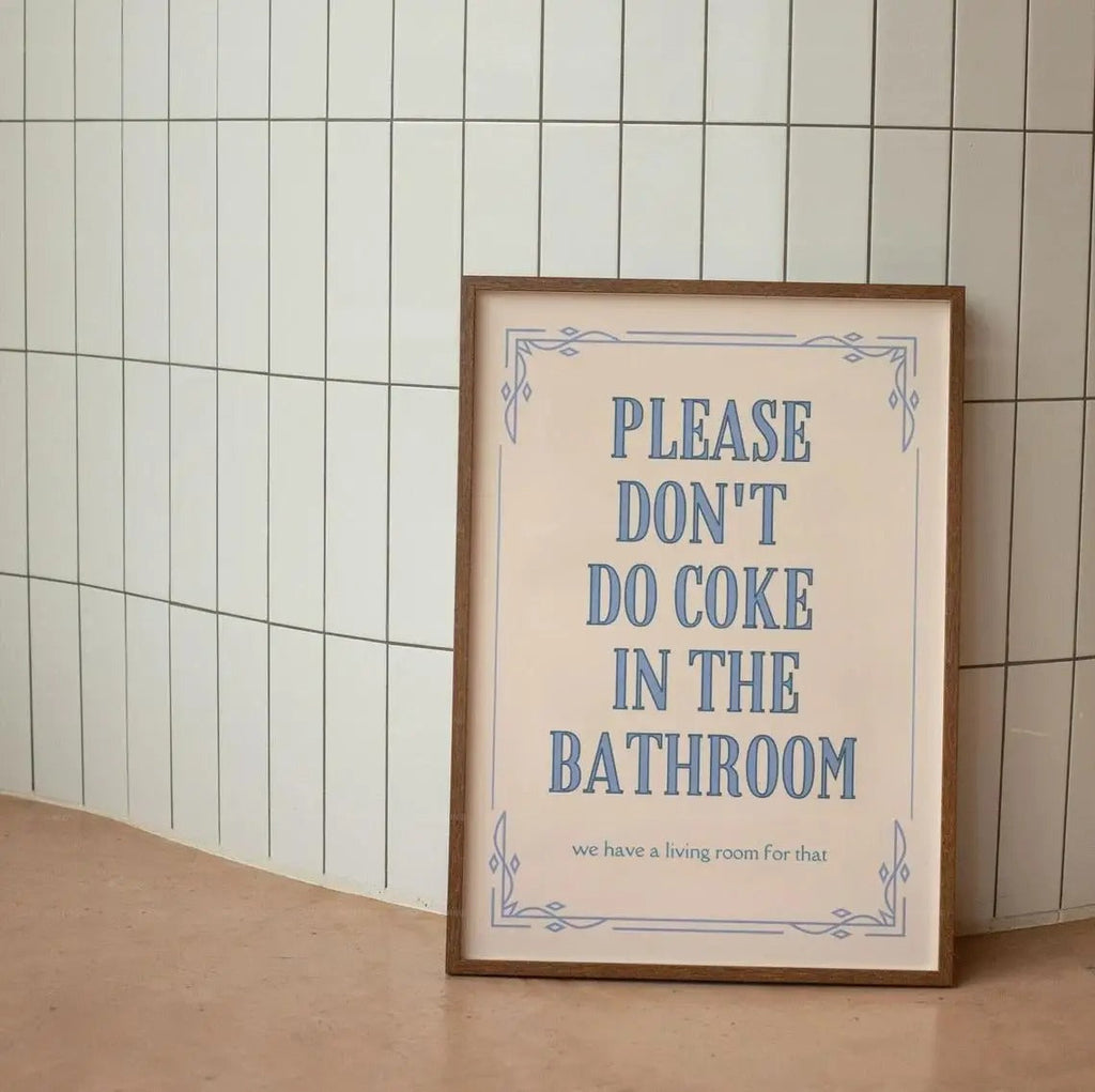 Póster decorativo con mensaje llamativo para baño