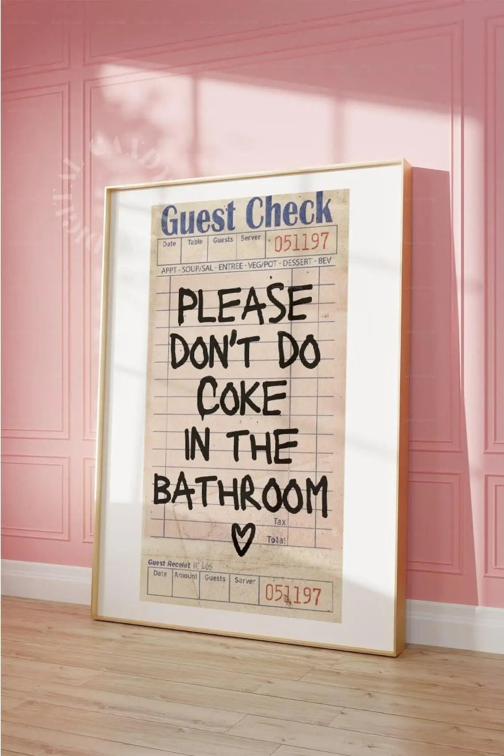 Póster decorativo con mensaje llamativo para baño