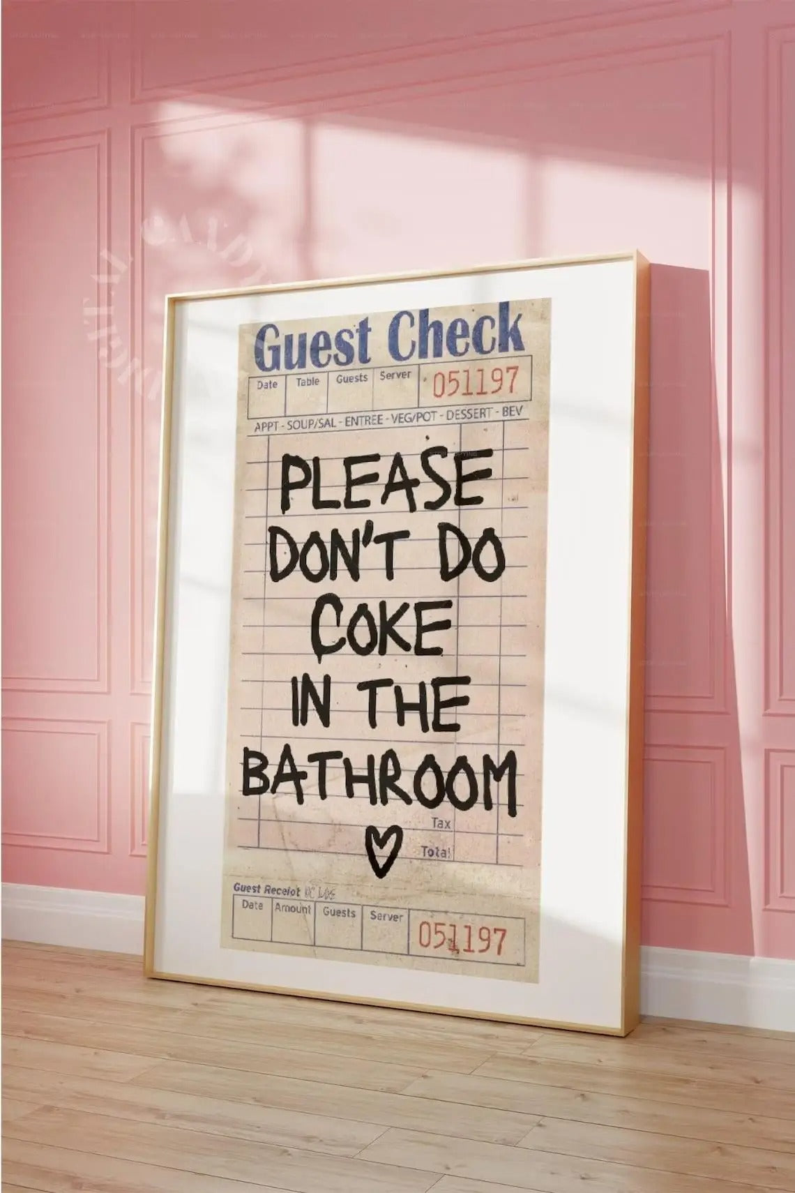 Póster decorativo con mensaje llamativo para baño