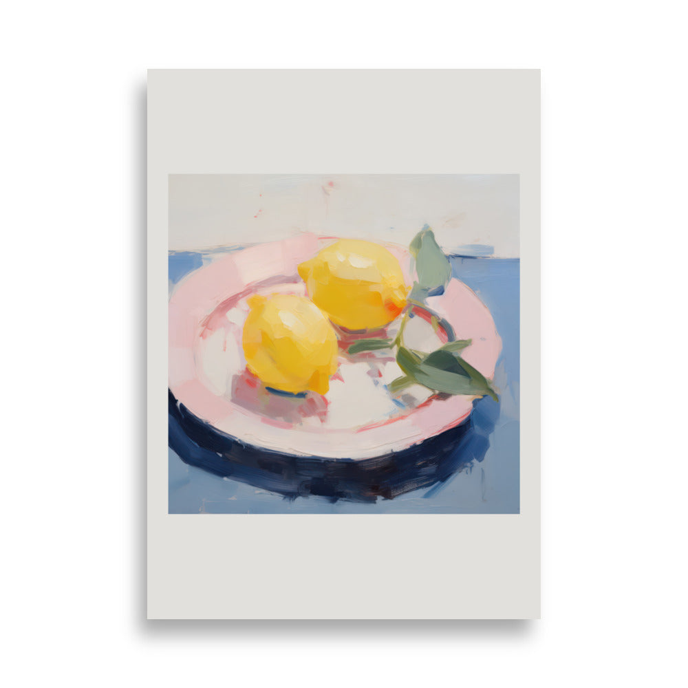Póster Plato con limones