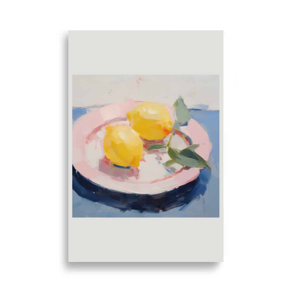 Póster Plato con limones