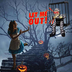Prisionero en jaula con sensor de movimiento y sonido para Halloween