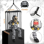Prisionero en jaula con sensor de movimiento y sonido para Halloween