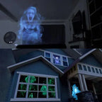 Proyector de Halloween | Ventanas e interiores | 12 películas incluidas | Instalación fácil