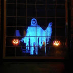 Proyector de Halloween | Ventanas e interiores | 12 películas incluidas | Instalación fácil