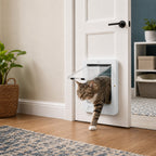 Puerta inteligente RFID para gatos con 4 modos de bloqueo (para mascotas de hasta 11,3 kg)