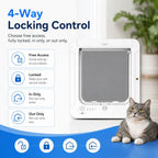 Puerta inteligente RFID para gatos con 4 modos de bloqueo (para mascotas de hasta 11,3 kg)