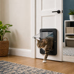 Puerta inteligente RFID para gatos con 4 modos de bloqueo (para mascotas de hasta 11,3 kg)
