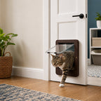 Puerta inteligente RFID para gatos con 4 modos de bloqueo (para mascotas de hasta 11,3 kg)