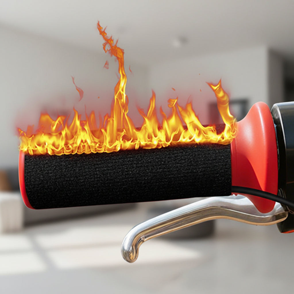 Puños calefactables para manillar — alimentación USB, control de temperatura