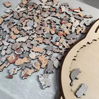 Puzle de madera con forma de gato de 135 piezas