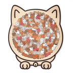 Puzle de madera con forma de gato de 135 piezas