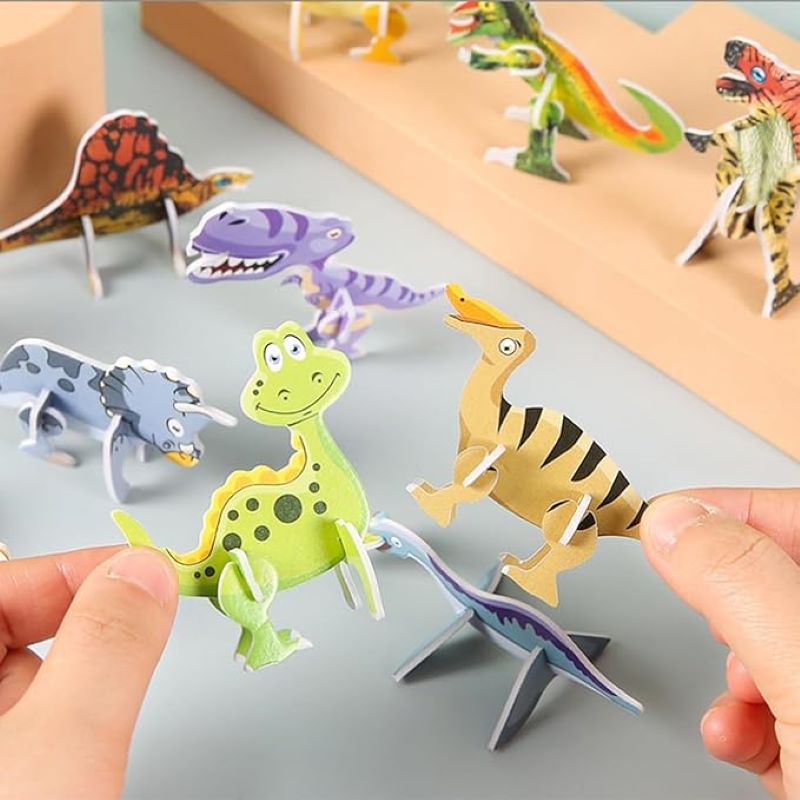Puzzle 3D de animales y dinosaurios para niños