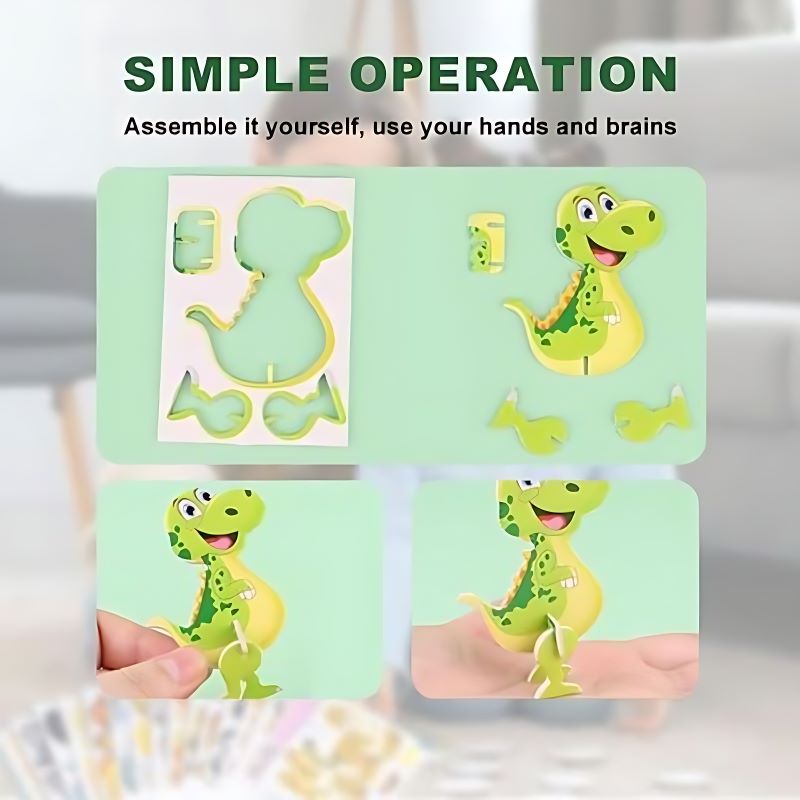Puzzle 3D de animales y dinosaurios para niños