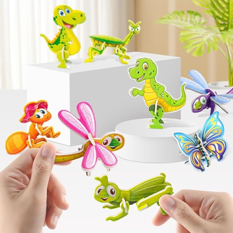 Puzzle 3D de animales y dinosaurios para niños