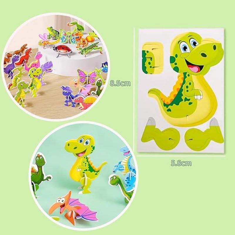 Puzzle 3D de animales y dinosaurios para niños