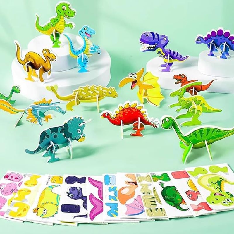 Puzzle 3D de animales y dinosaurios para niños
