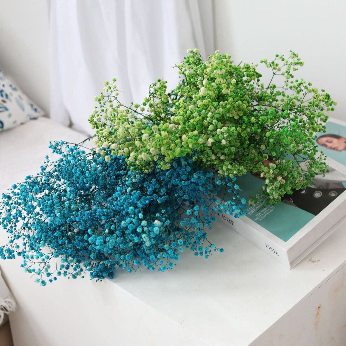 Ramo de flores secas de gypsophila preservada – Decoración natural