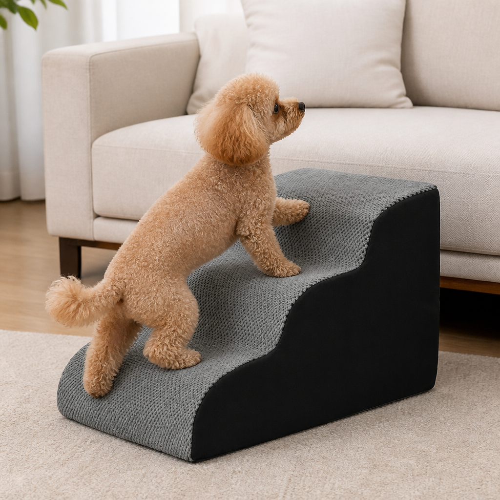 Rampa plegable de espuma viscoelástica antideslizante para mascotas (lavable)