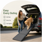Rampa plegable larga para perros con barandillas laterales (soporta 68 kg)