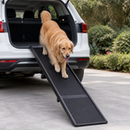 Rampa plegable larga para perros con barandillas laterales (soporta 68 kg)