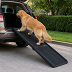 Rampa plegable larga para perros con barandillas laterales (soporta 68 kg)