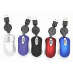 Ratón USB portátil con cable retráctil