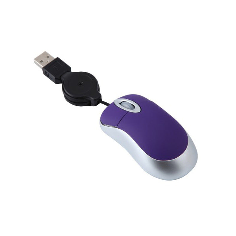 Ratón USB portátil con cable retráctil