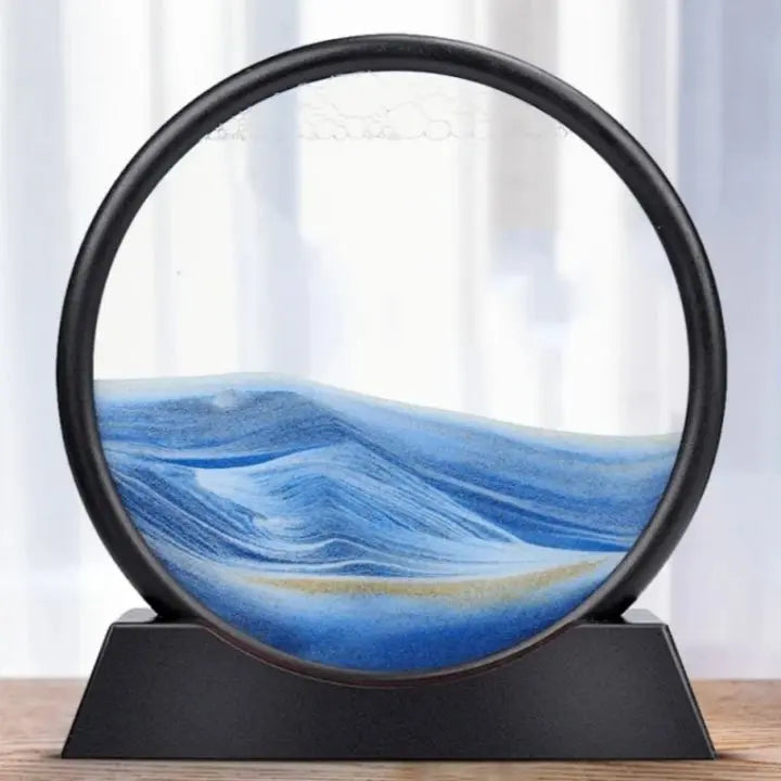 Reloj de arena 3D con paisajes marinos – Arte decorativo relajante