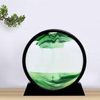 Reloj de arena decorativo con paisajes de arena en movimiento