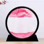 Reloj de arena decorativo con paisajes de arena en movimiento