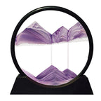 Reloj de arena decorativo con paisajes de arena en movimiento