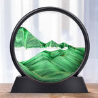 Reloj de arena decorativo con paisajes de arena en movimiento