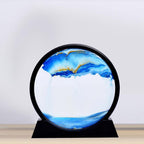 Reloj de arena decorativo con paisajes de arena en movimiento