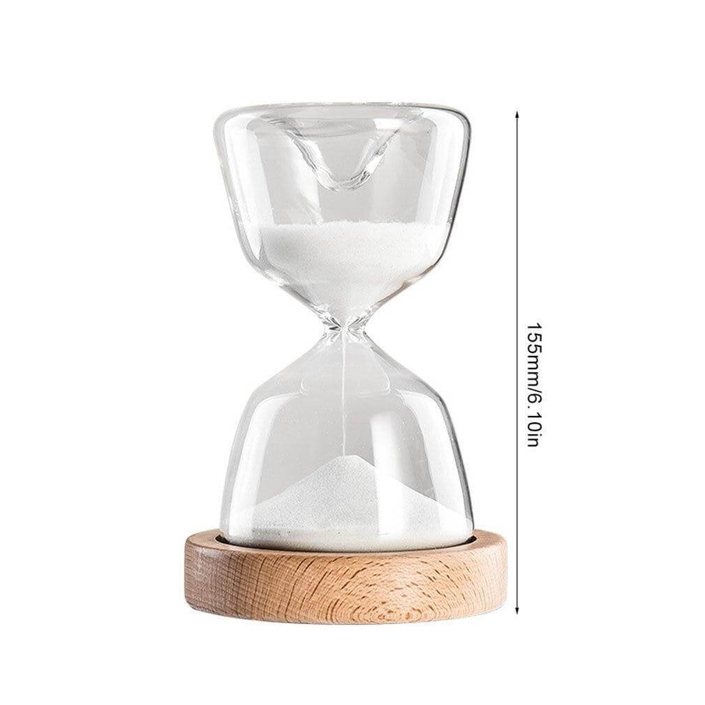 Reloj de arena decorativo de madera y cristal