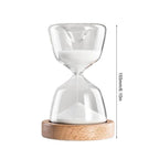 Reloj de arena decorativo de madera y cristal