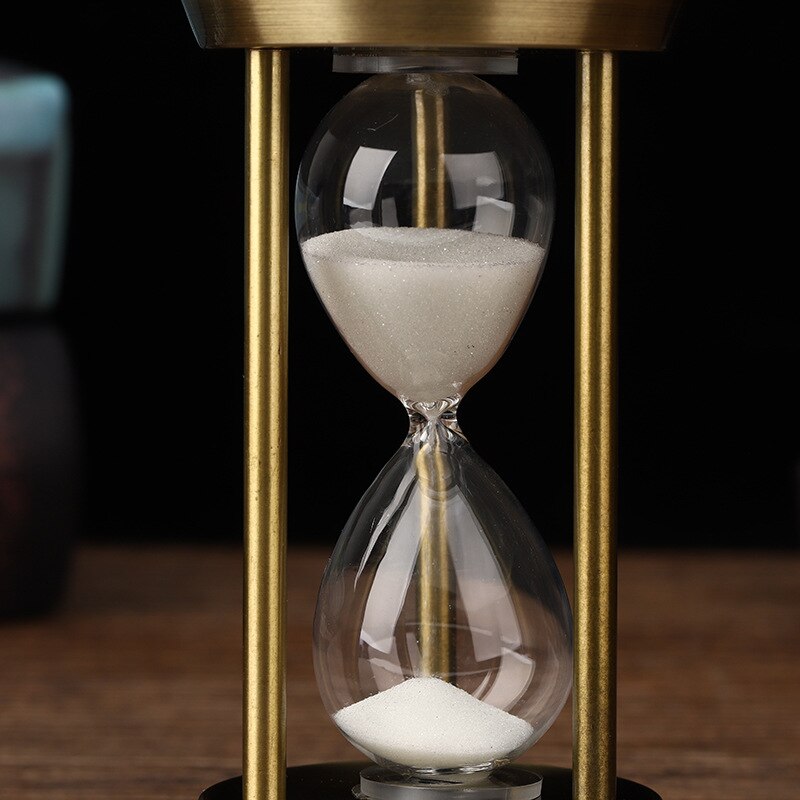 Reloj de arena retro de metal con péndulo para escritorio