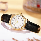 Reloj de cuarzo elegante para mujer con correa de piel sintética