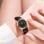 Reloj de cuarzo elegante para mujer con correa de piel sintética