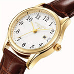 Reloj de cuarzo elegante para mujer con correa de piel sintética