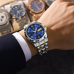 Reloj de hombre resistente al agua con movimiento de cuarzo y correa de acero inoxidable
