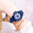 Reloj de mujer con esfera giratoria 360°, correa magnética y resistencia al agua