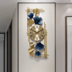 Reloj de pared artístico con hojas de ginkgo