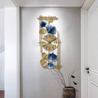 Reloj de pared artístico con hojas de ginkgo