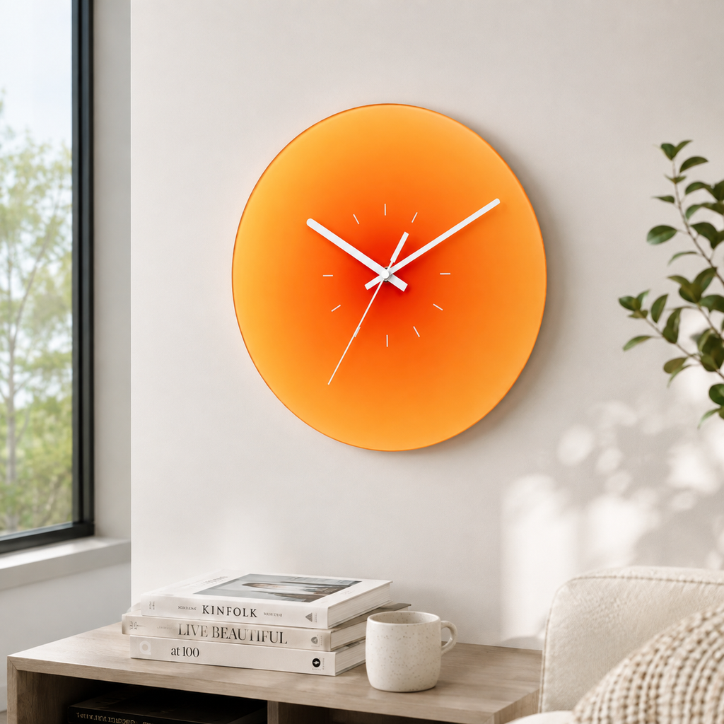 Reloj de pared de cristal Sunset