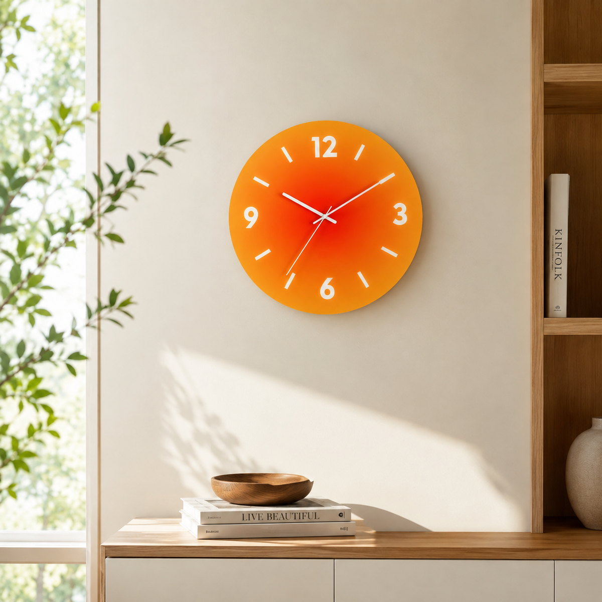 Reloj de pared de cristal Sunset
